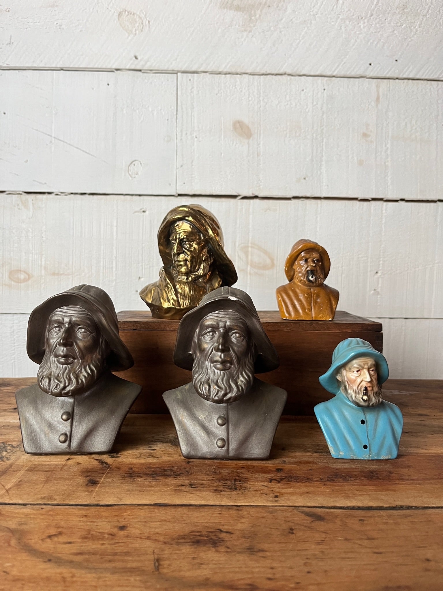 Vintage Atlantic Fisherman Bust - metal