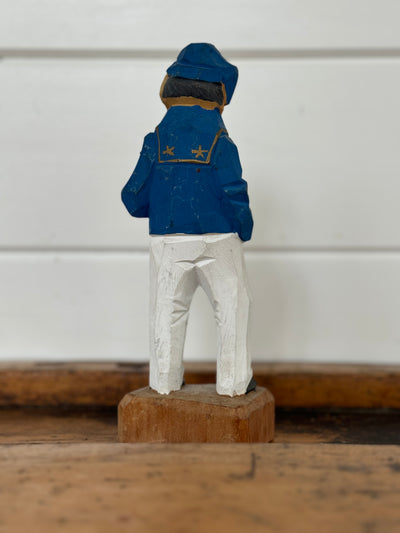 Vintage Wooden Fisherman - Blue