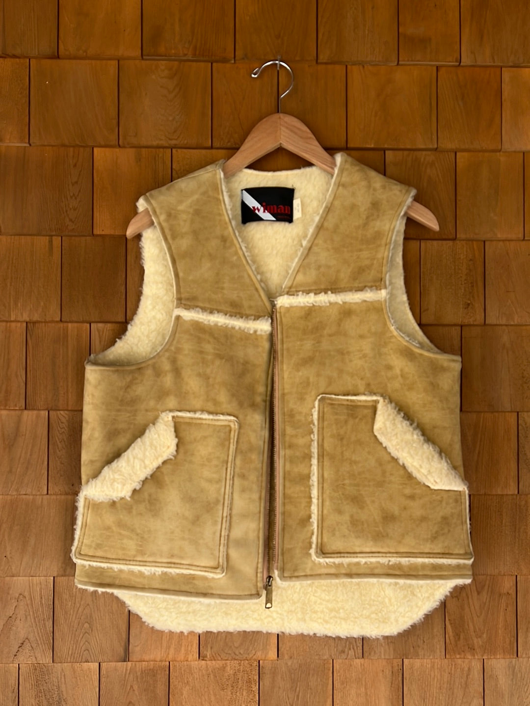 Vintage WIMAN Faux Suede + Sherpa Vest