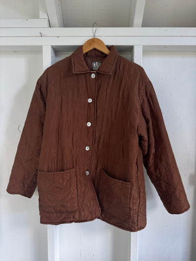 Vintage Quilted Coat - Walnut