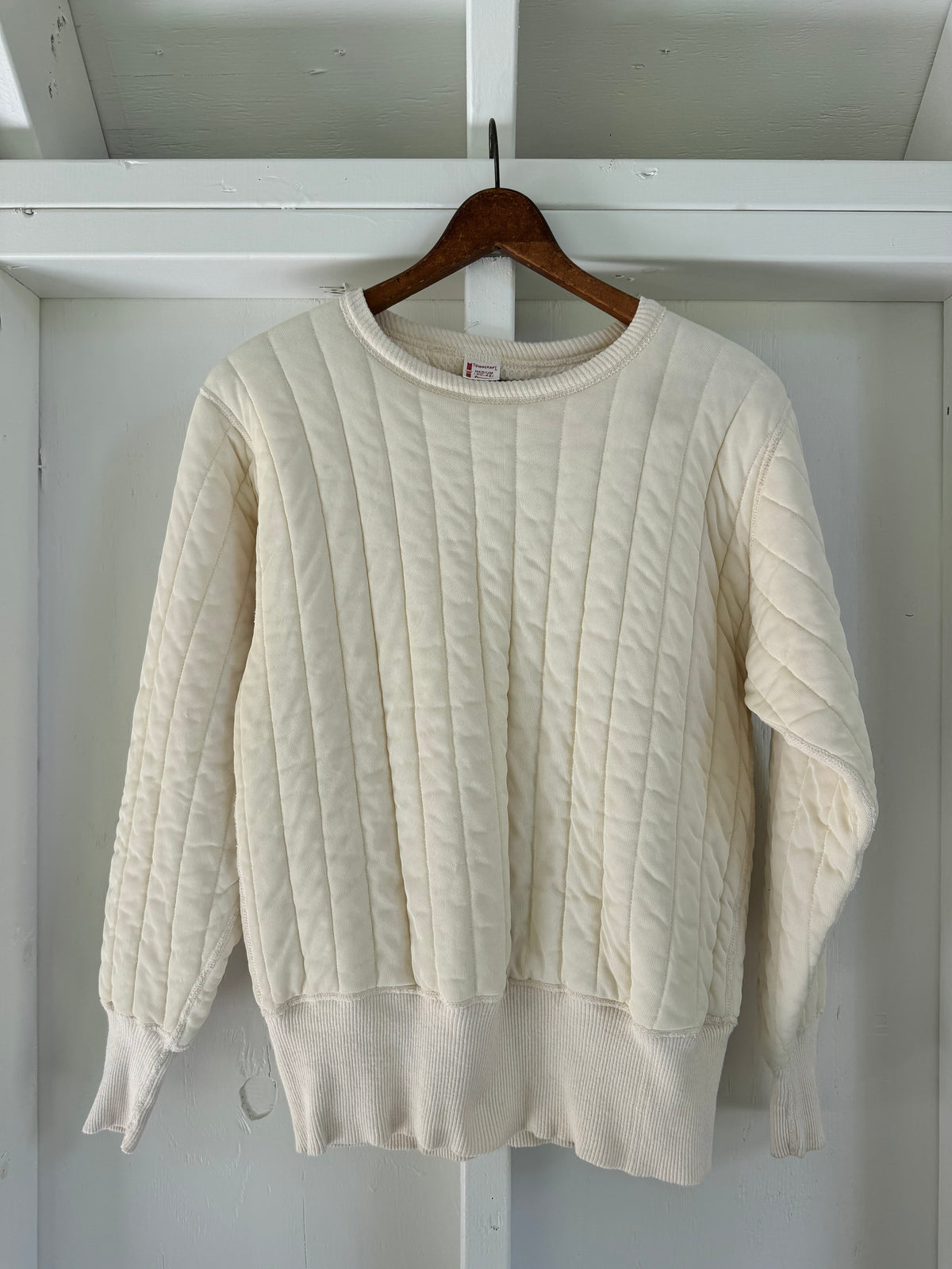 60s Maritime Clothing Co. Quilted Thermal Sweatshirt - Ivory