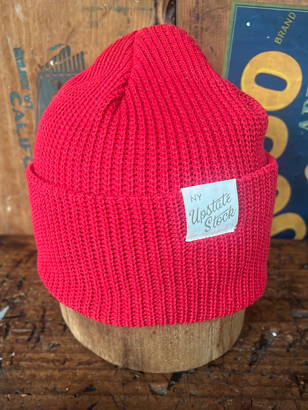 Upcycyled Cotton Watchcap - Cherry Red