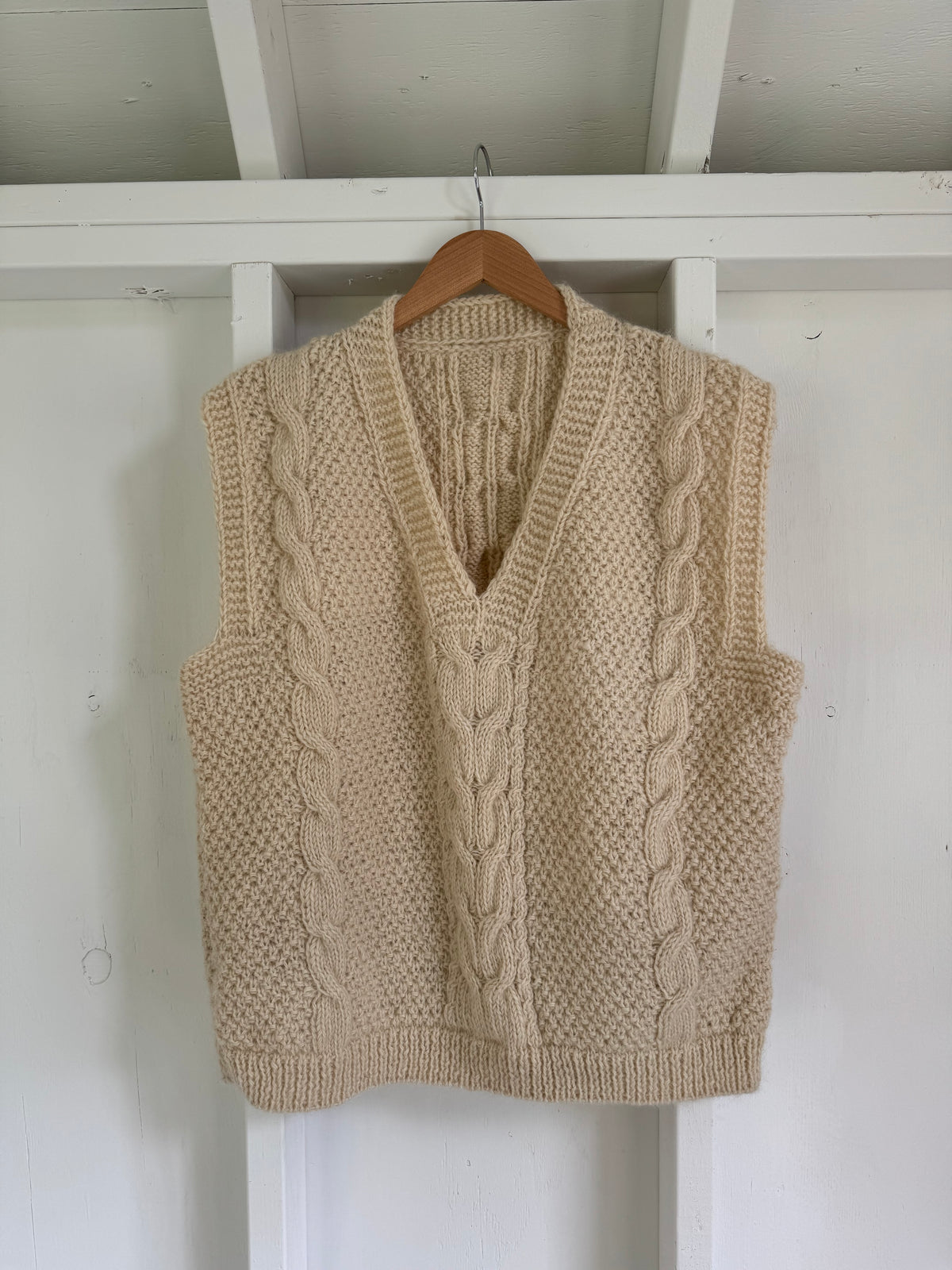 Vintage Wool Fisherman's Sweater - V Neck Vest