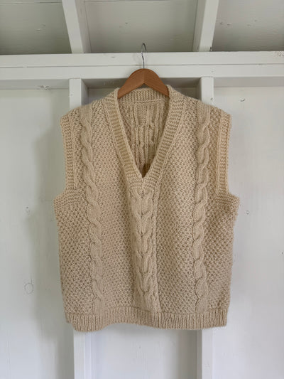 Vintage Wool Fisherman's Sweater - V Neck Vest