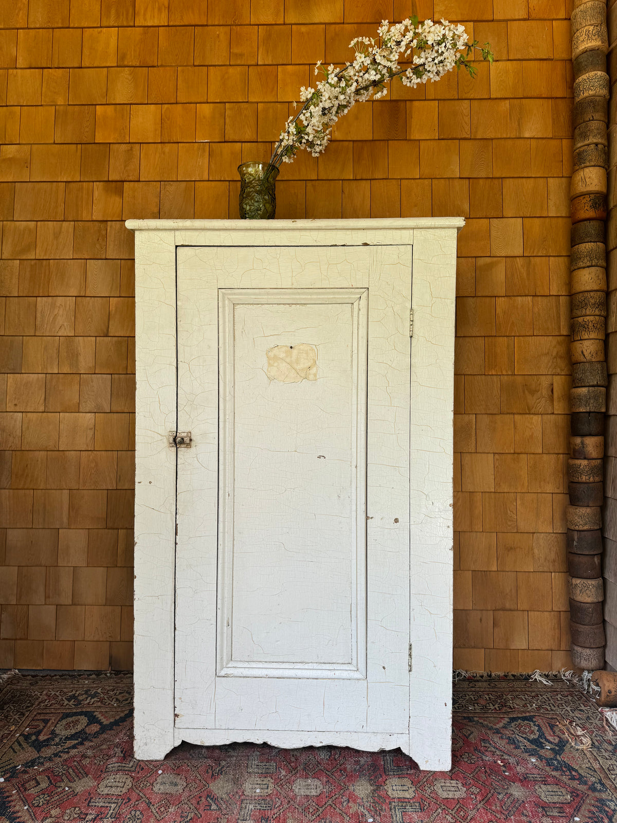 Antique Painted White Cabinet