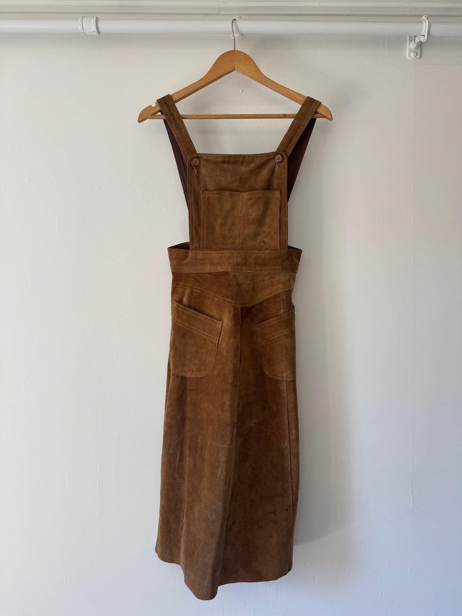 VTG Suede Overall Skirt
