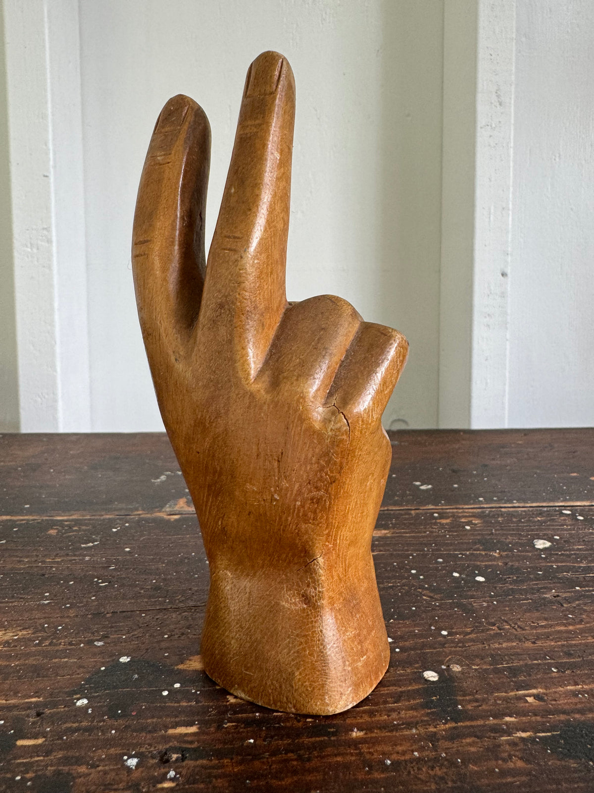 photo of a Vintage Wooden Peace Sign