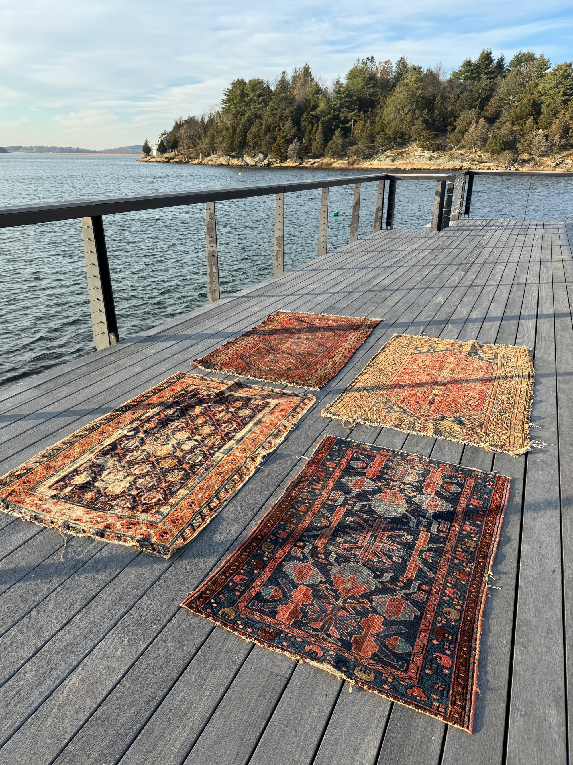 Vintage Worn In Rug - Orange Border