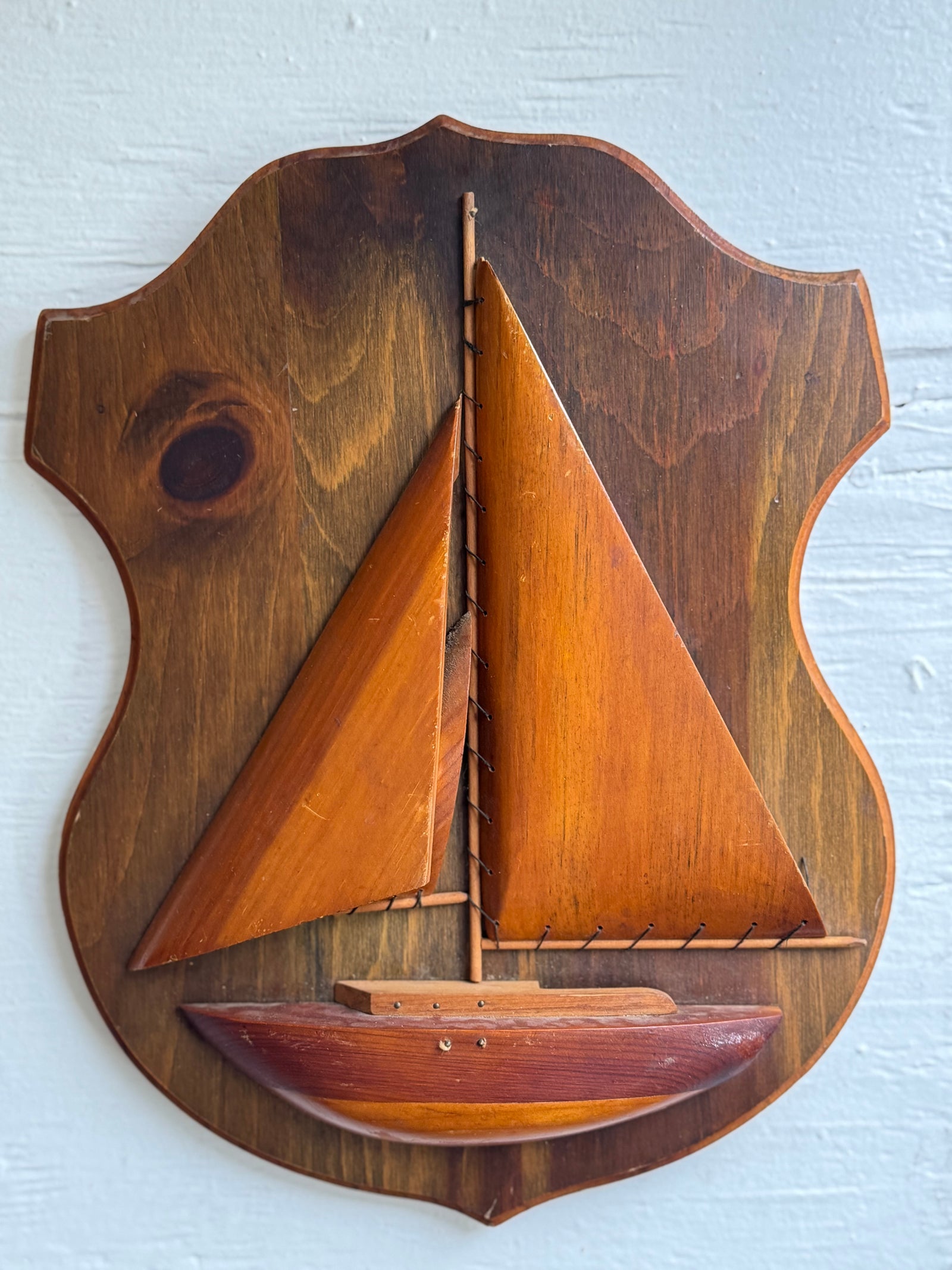 VTG Sailboat Wood Plaque