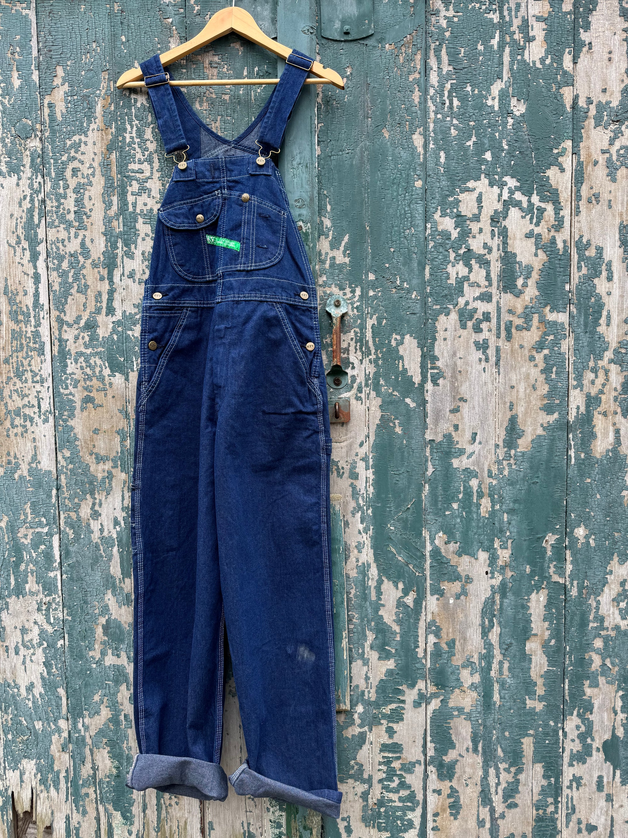 Vintage 60s Universal Overall Co. Coverall Hickory Navy Blue