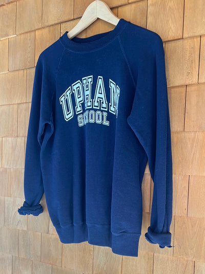 Vintage Upham School Raglan Sweatshirt - Nav