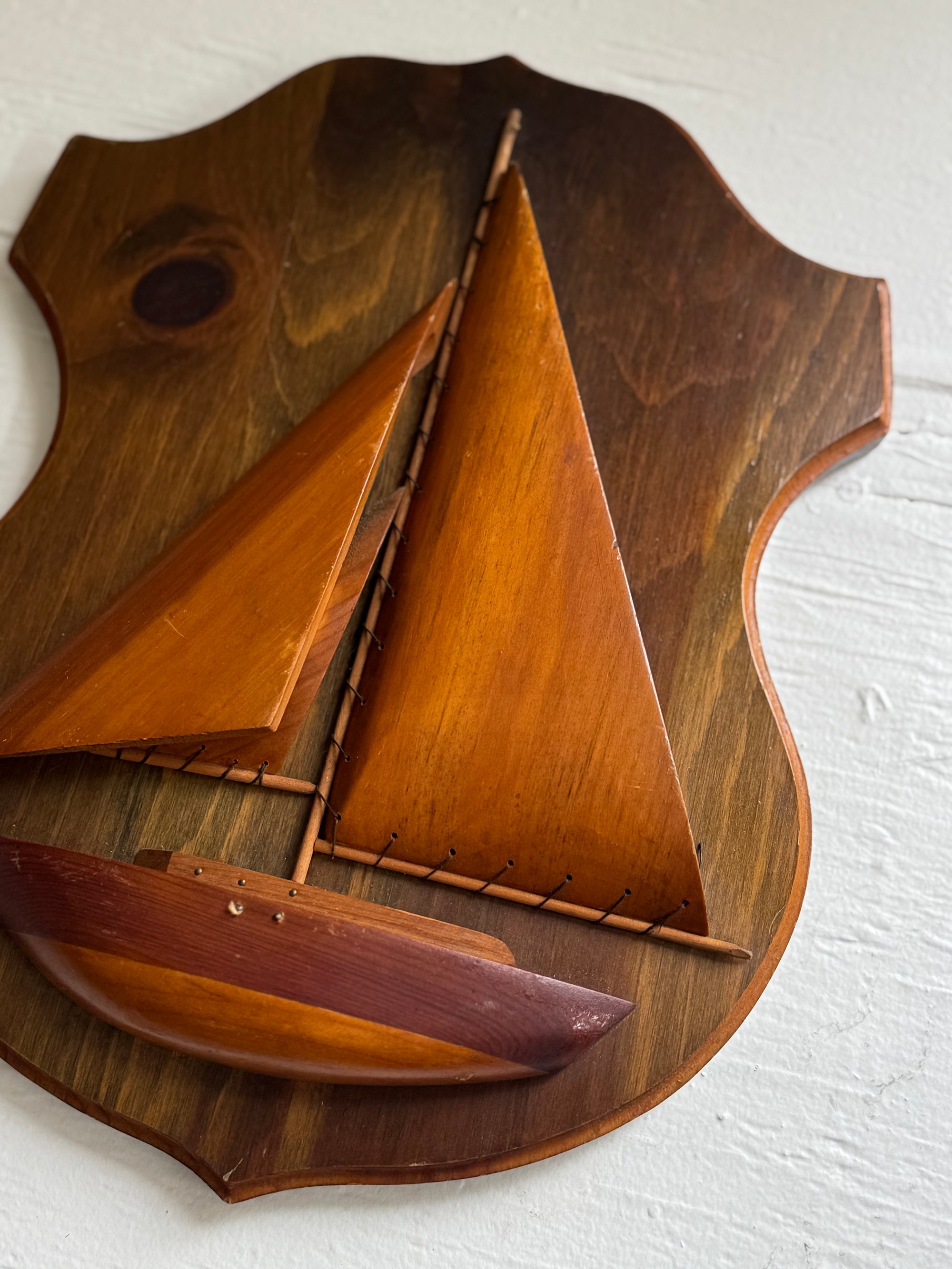 VTG Sailboat Wood Plaque