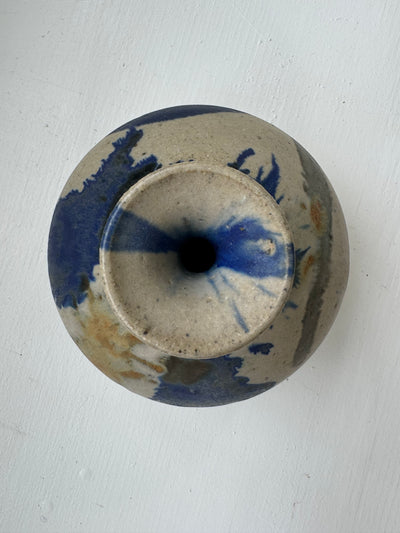 photo of a VIntage Stoneware Vase Splatter Glaze