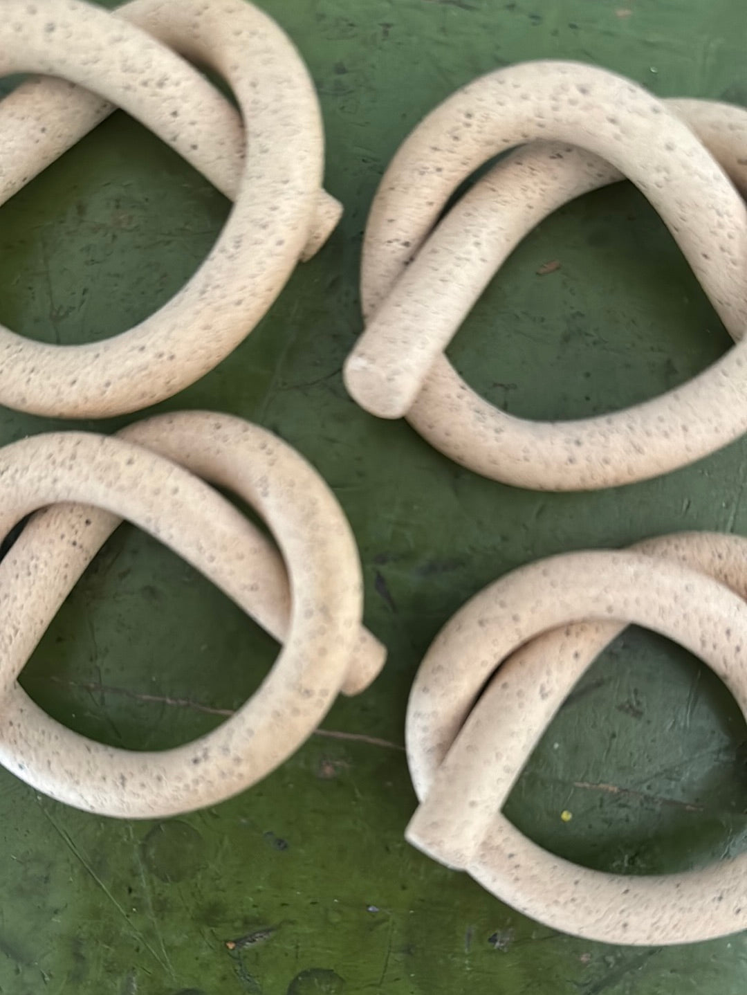 4 Handmade Ceramic Knot Napkin Rings