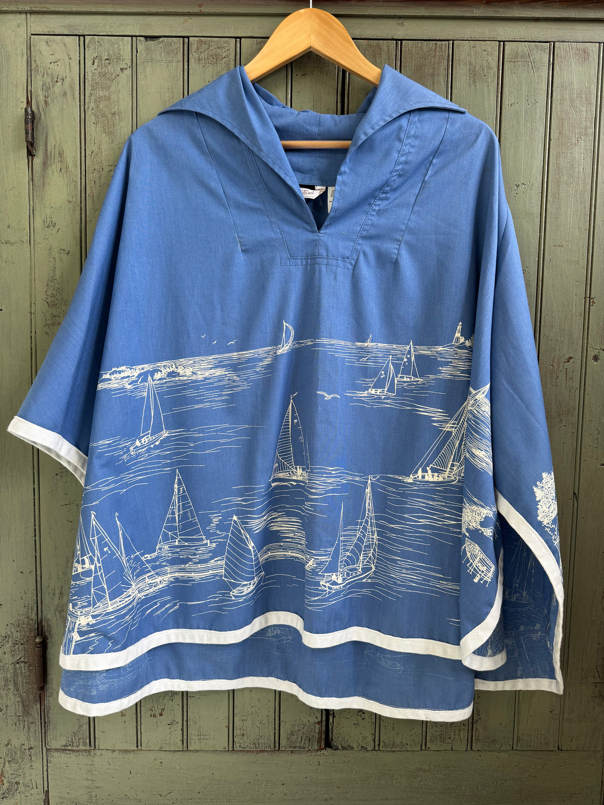 Vintage 70s Sailboat Poncho