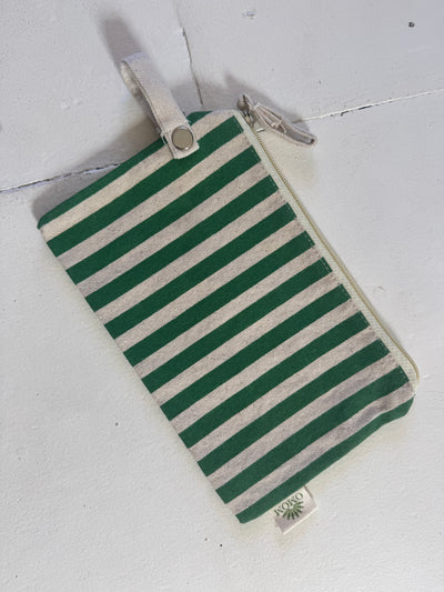 Organic Zip Pocket - Green Stripes