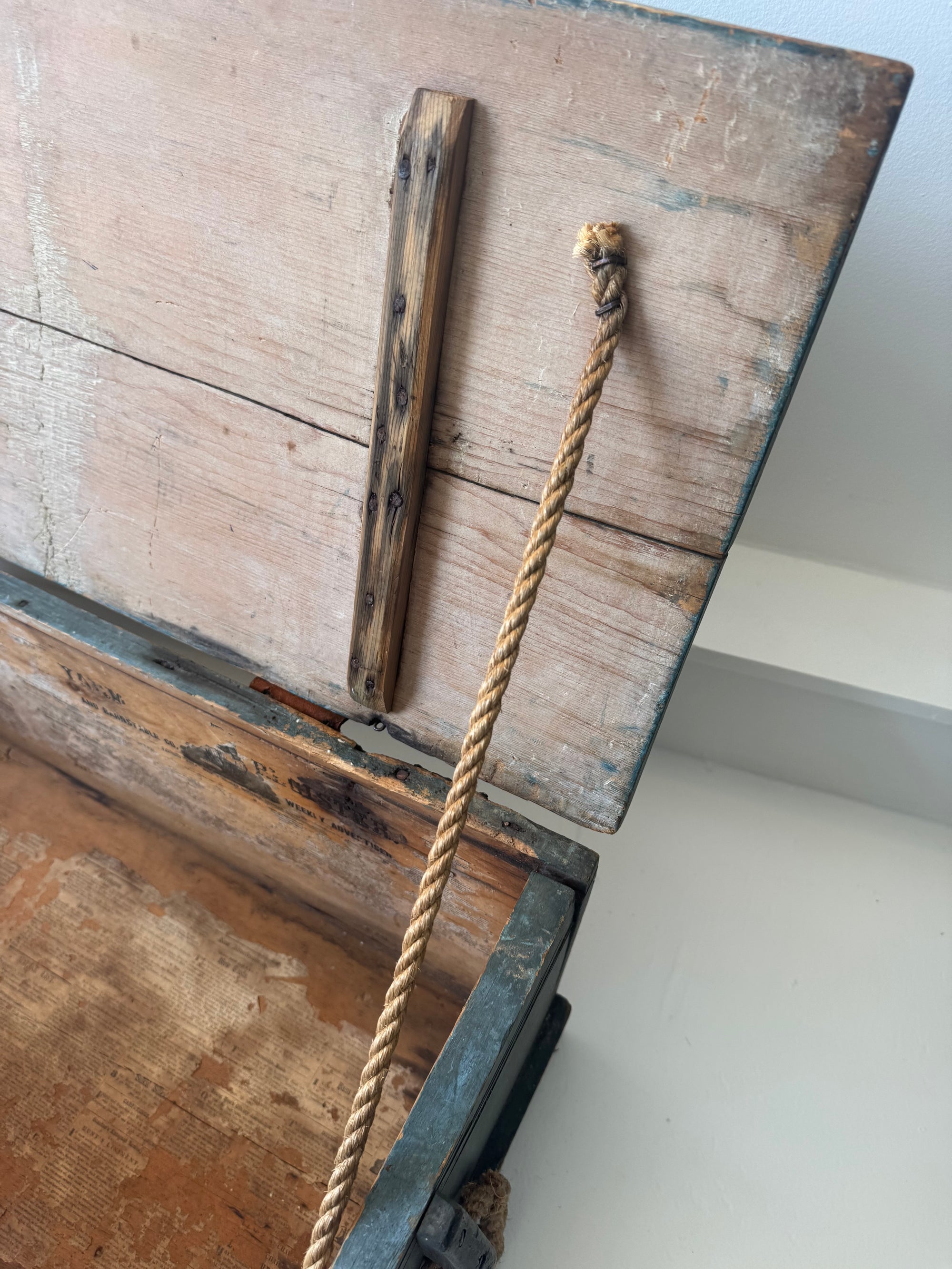 Antique Sea Chest - Rope Handle