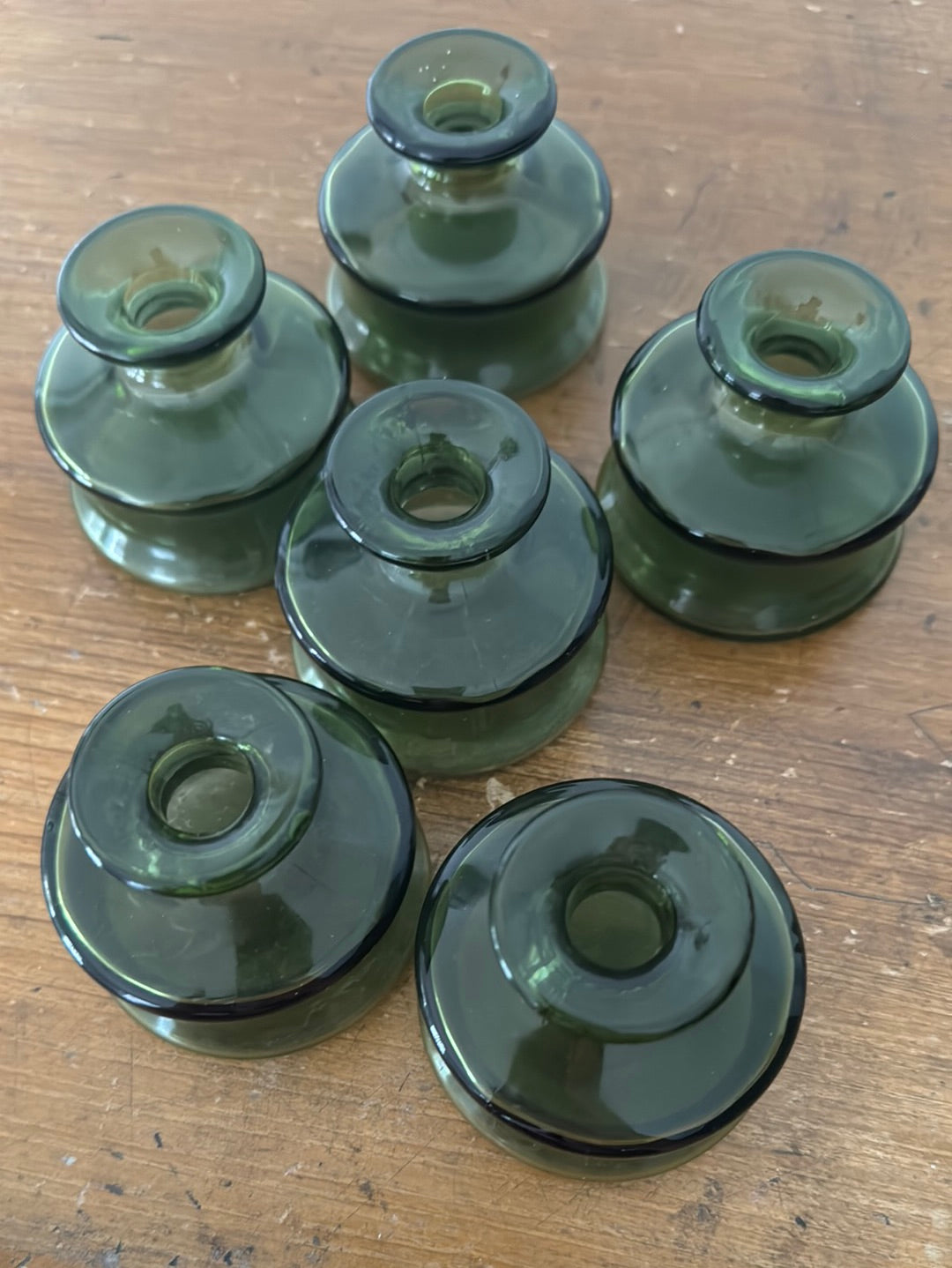 Vintage Danish Modern Dansk Glass Candle Holders