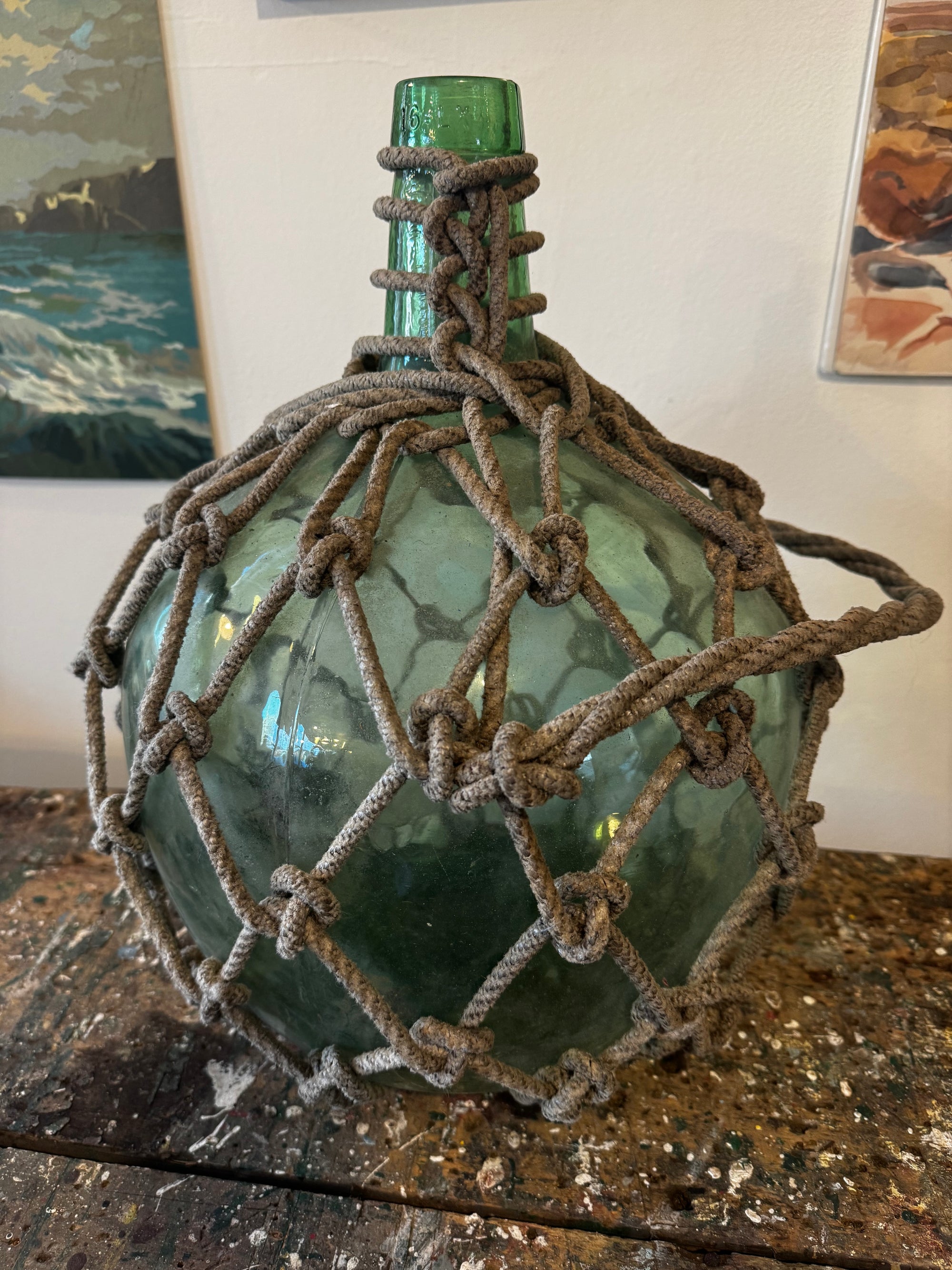 Antique Glass Bottle Rope Knots