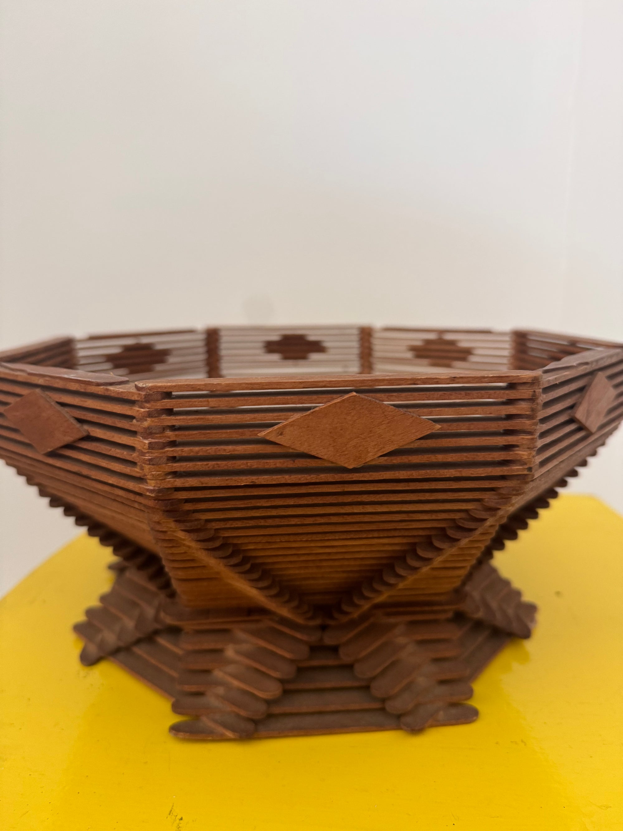 VTG Wood Popsicle Stick Bowl