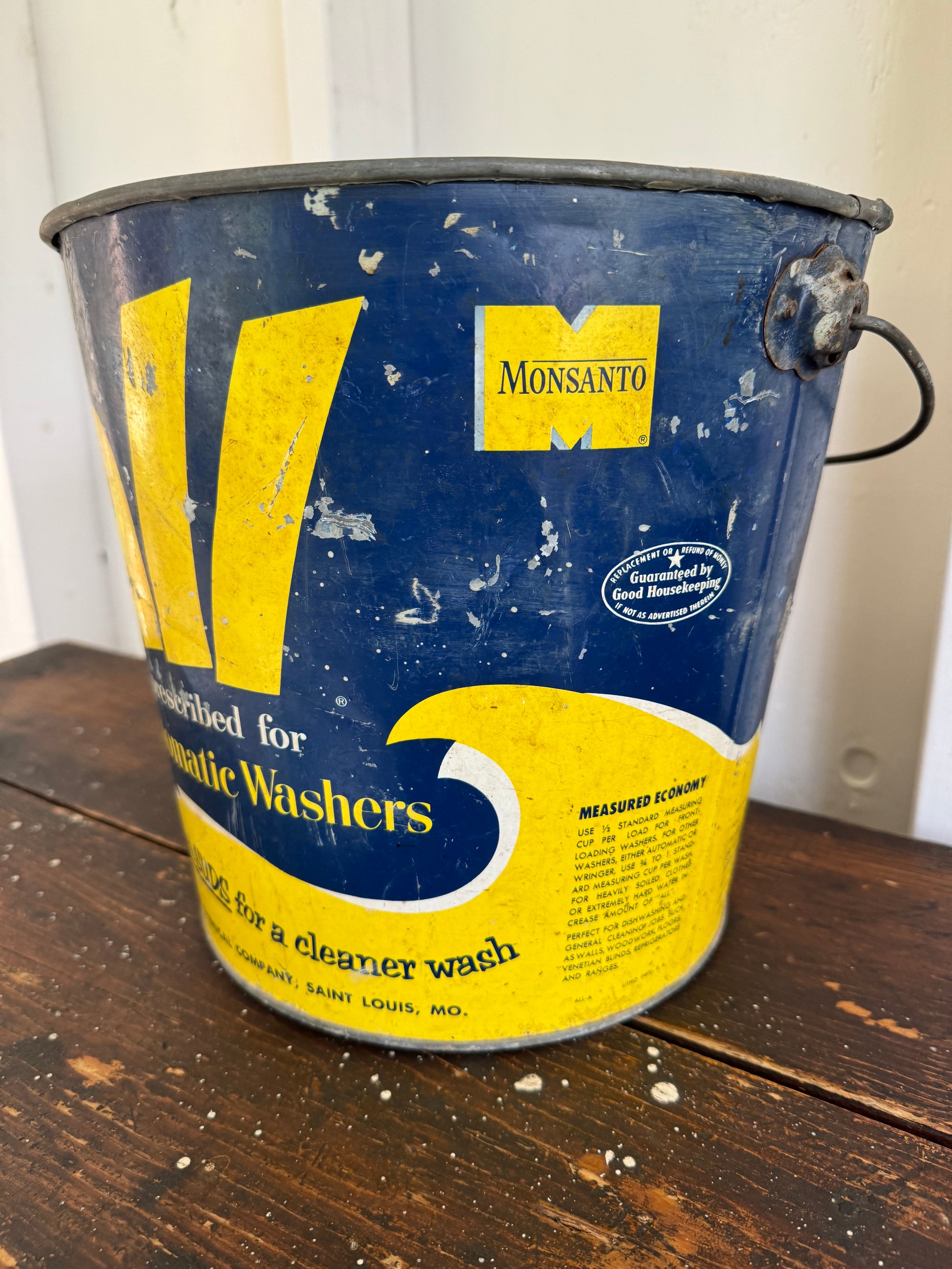 1950s All laundry soap バケツ Vintage All Detergent Metal Bucket - Diamonds & Rust