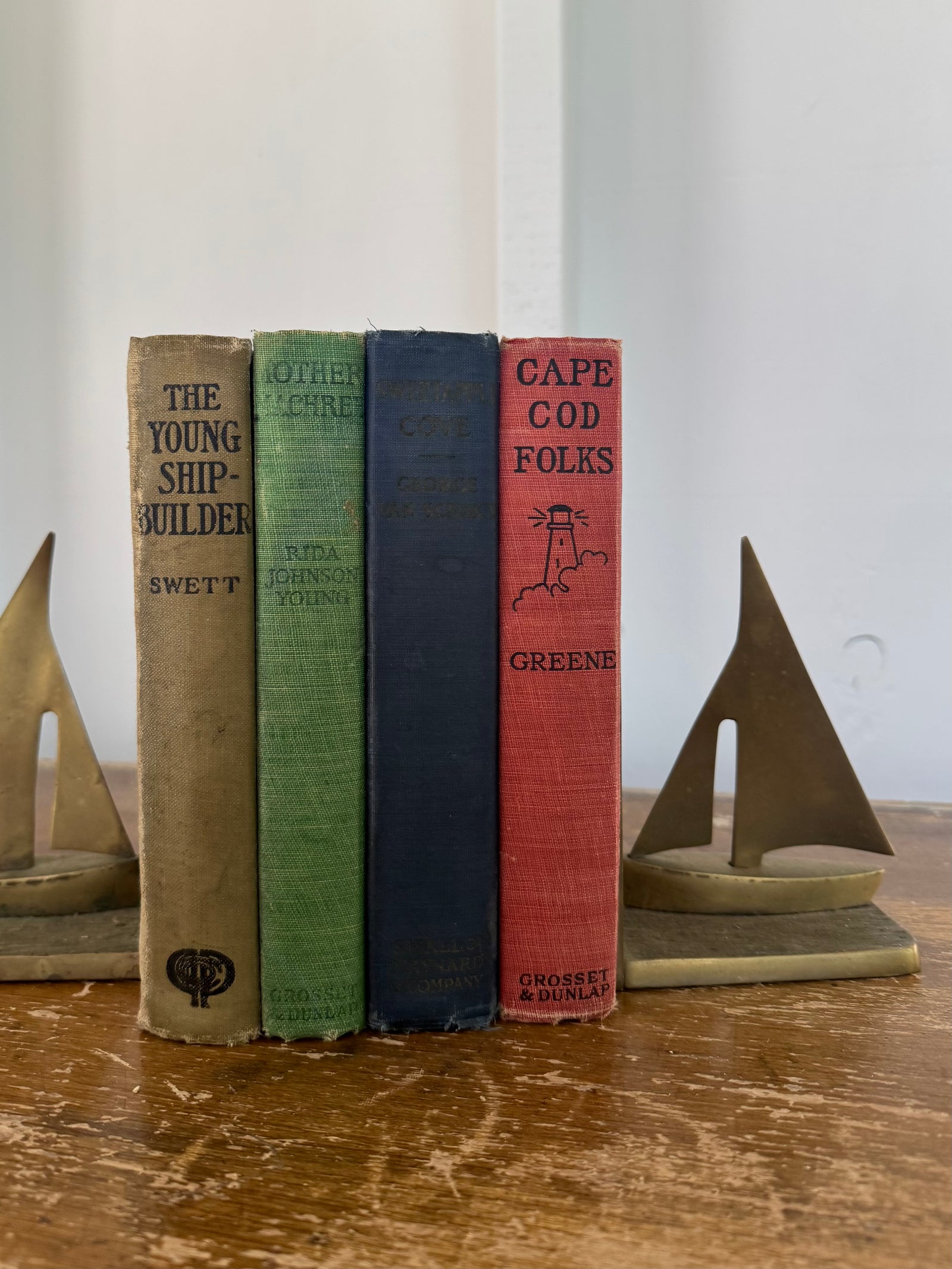 Vintage Brass Sailboat Bookends