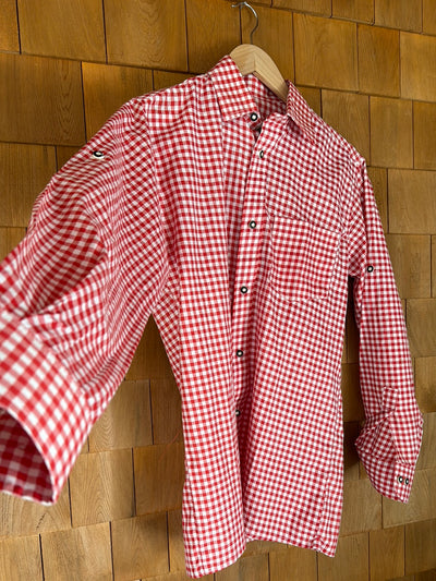 Vintage Cotton Gingham Shirt - Red