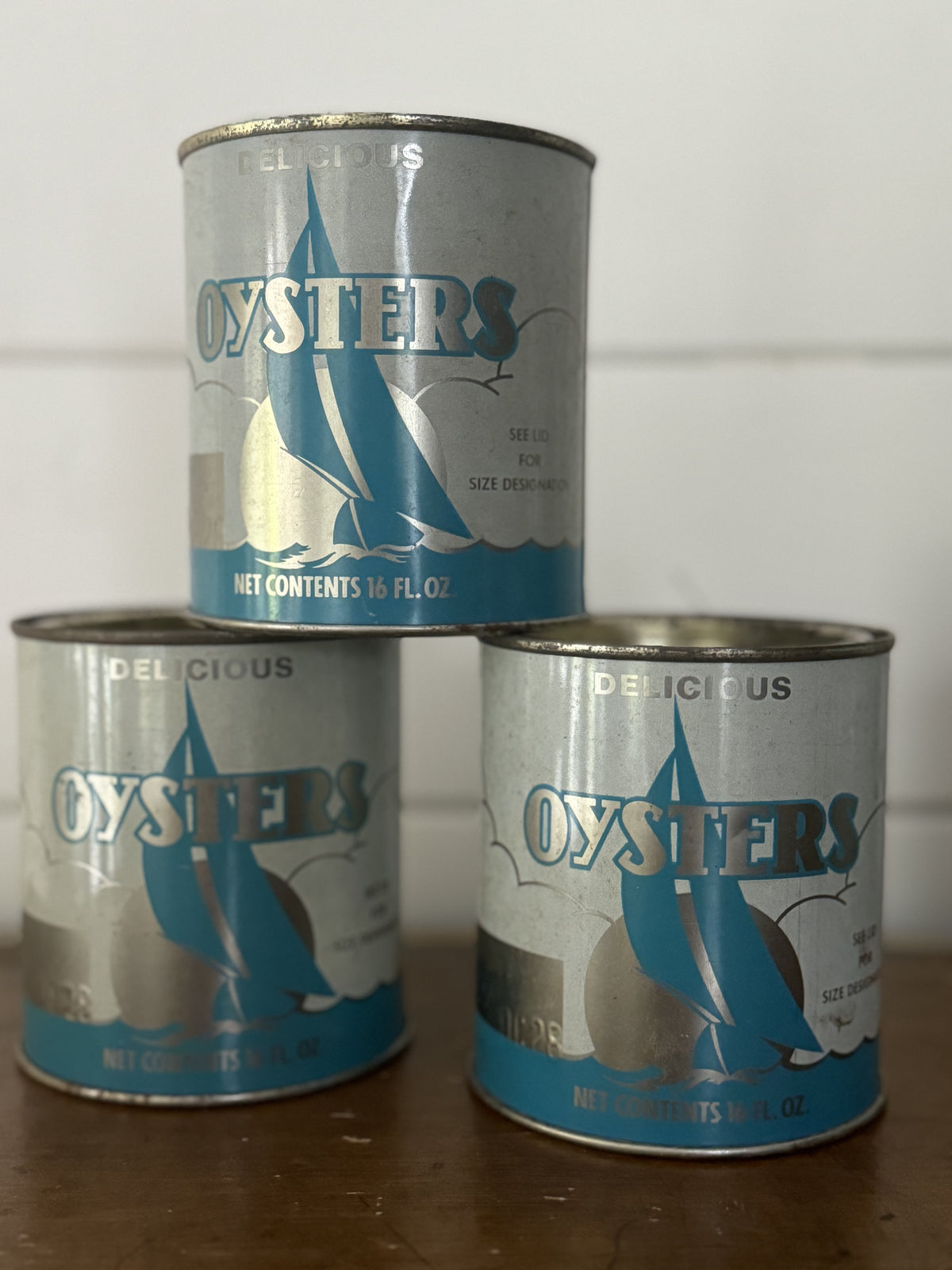 Vintage Oyster Tin 16oz