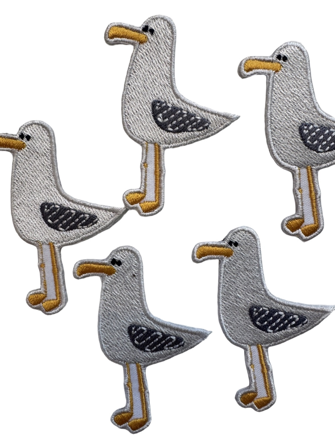 Seagull Embroidered Iron-On Patch Coastal Bird Design Beach