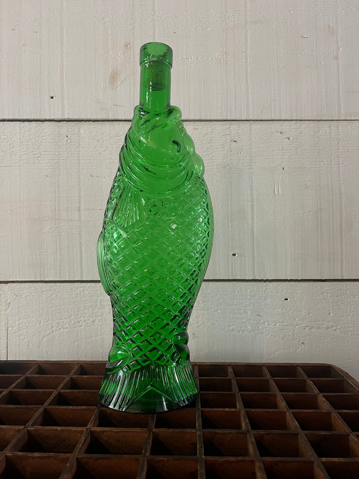 Vintage Fish Glass Bottle