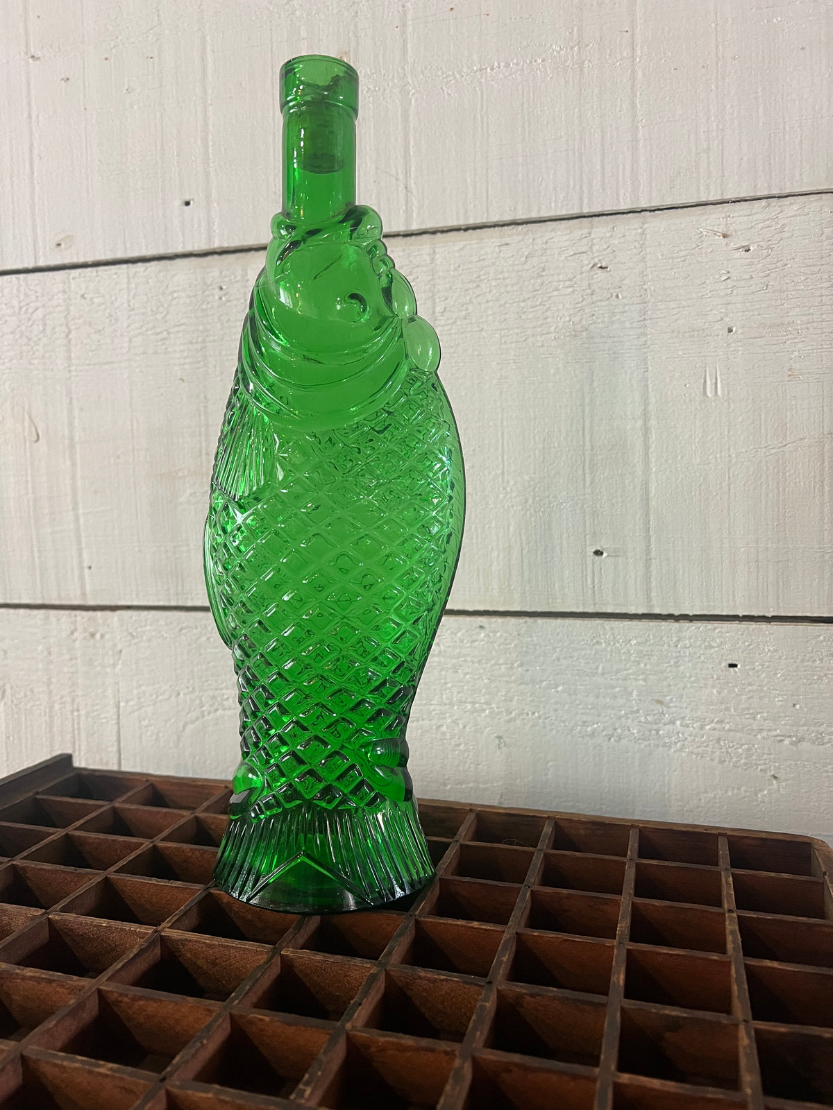 Vintage Fish Glass Bottle