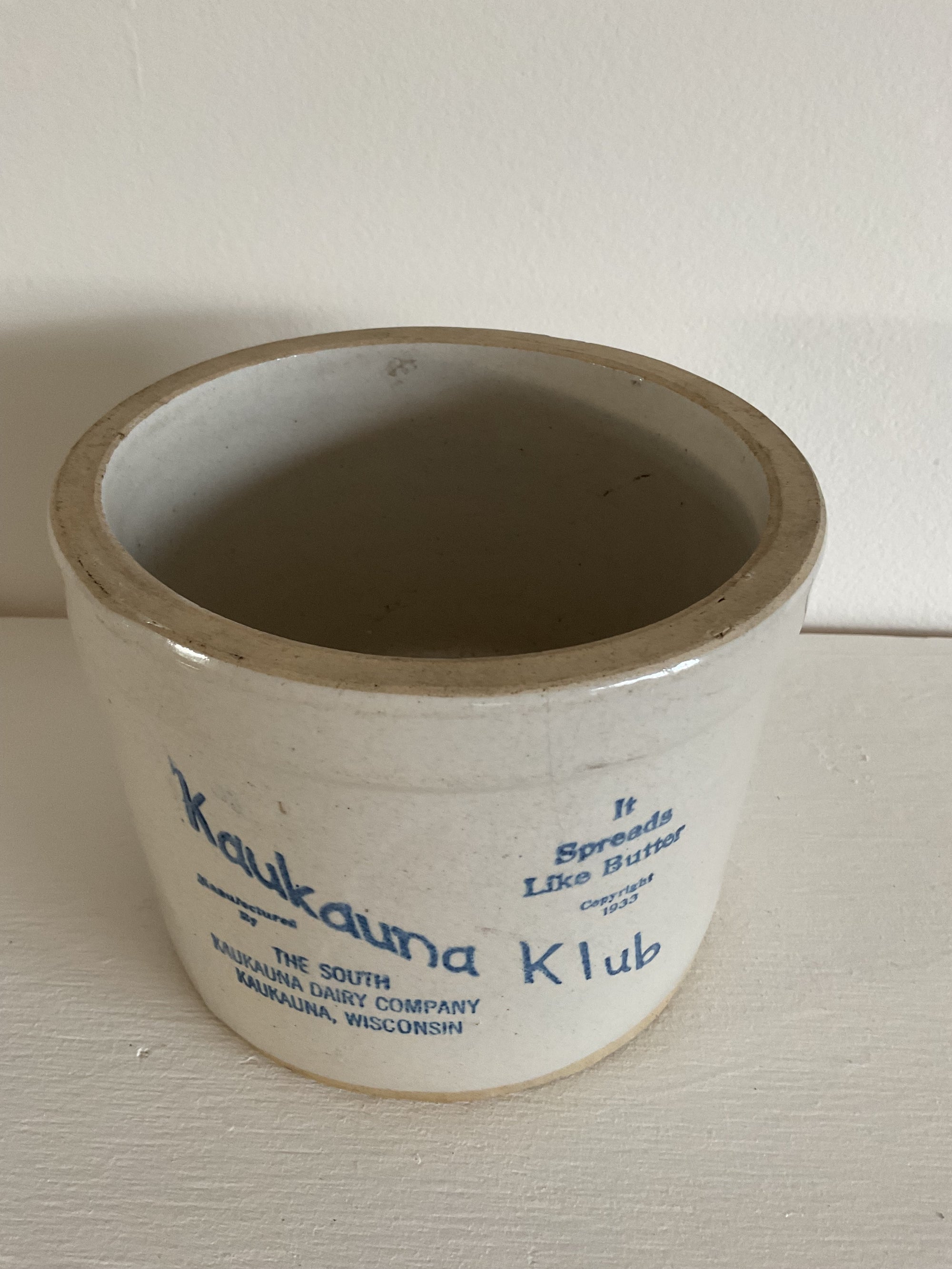 VTG Kaukauna Klub Cheese Crock