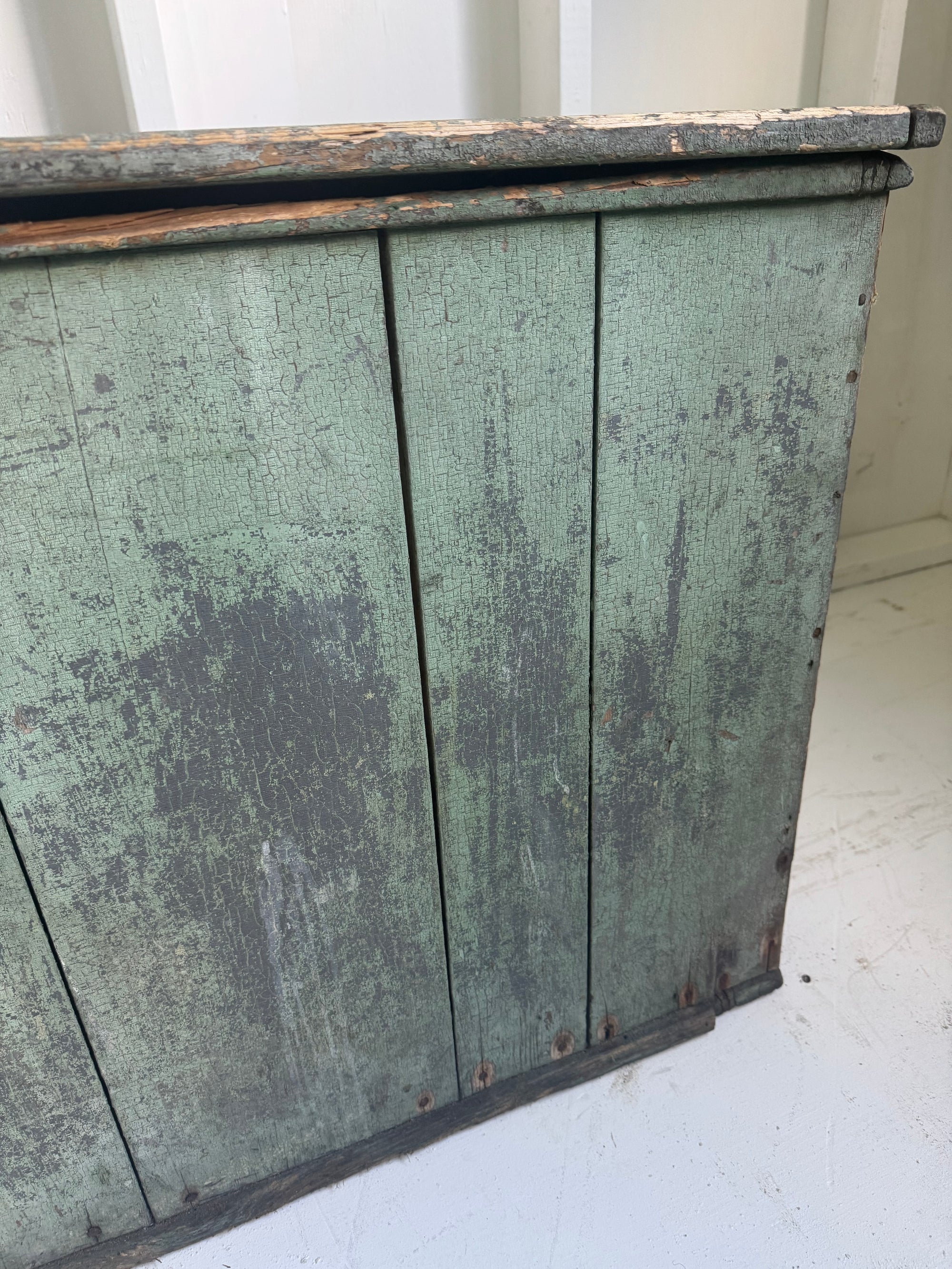 Antique Wood Chest - Sea Mist