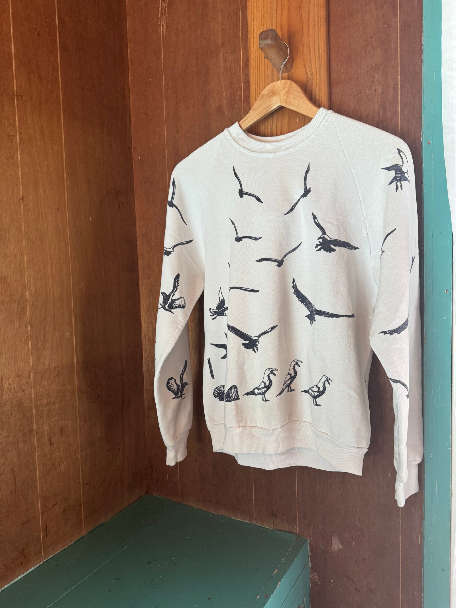 Vintage Seagull Raglan Sweatshirt - White