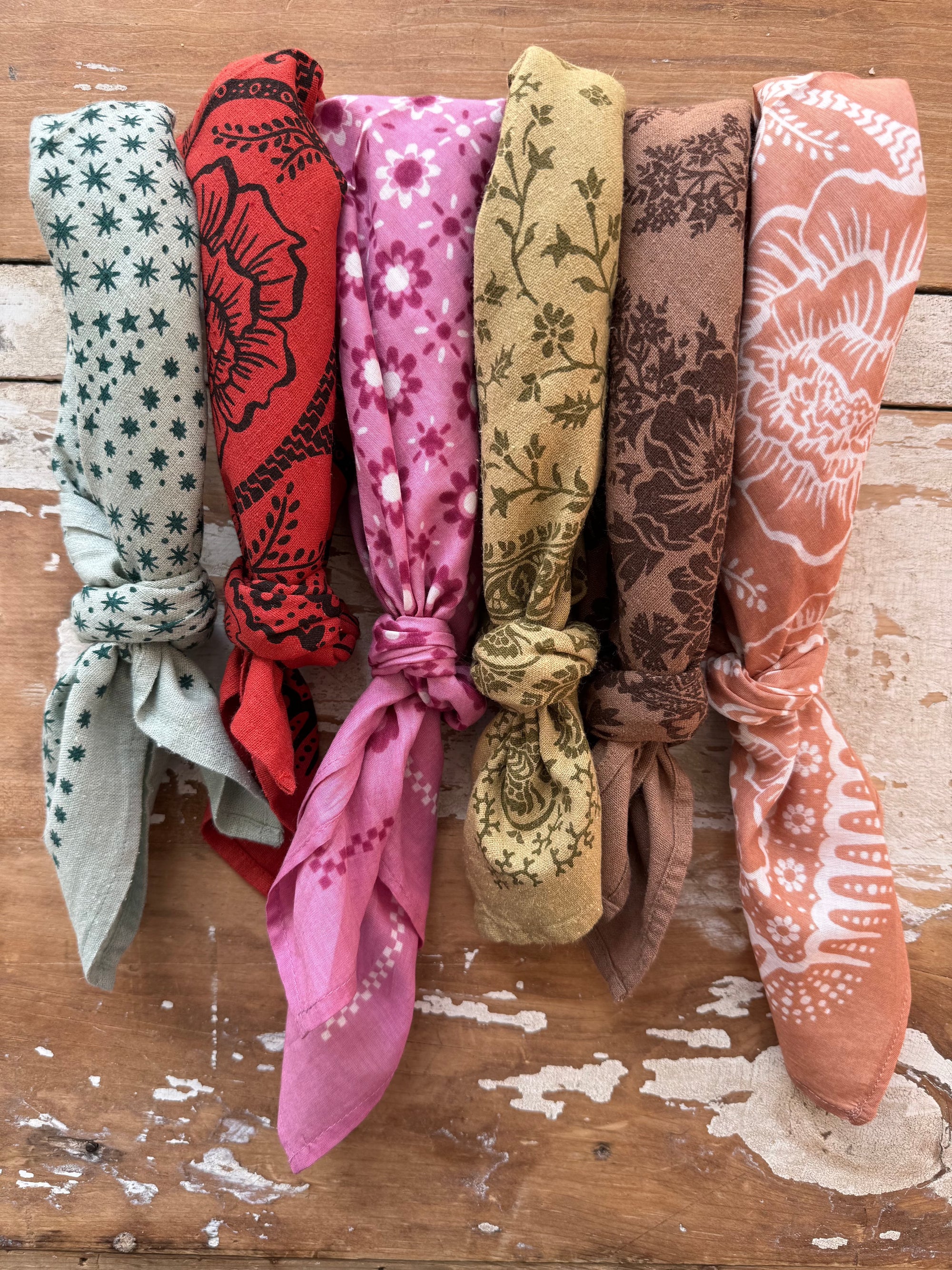 Natural Dye Silk Bandana - Madder