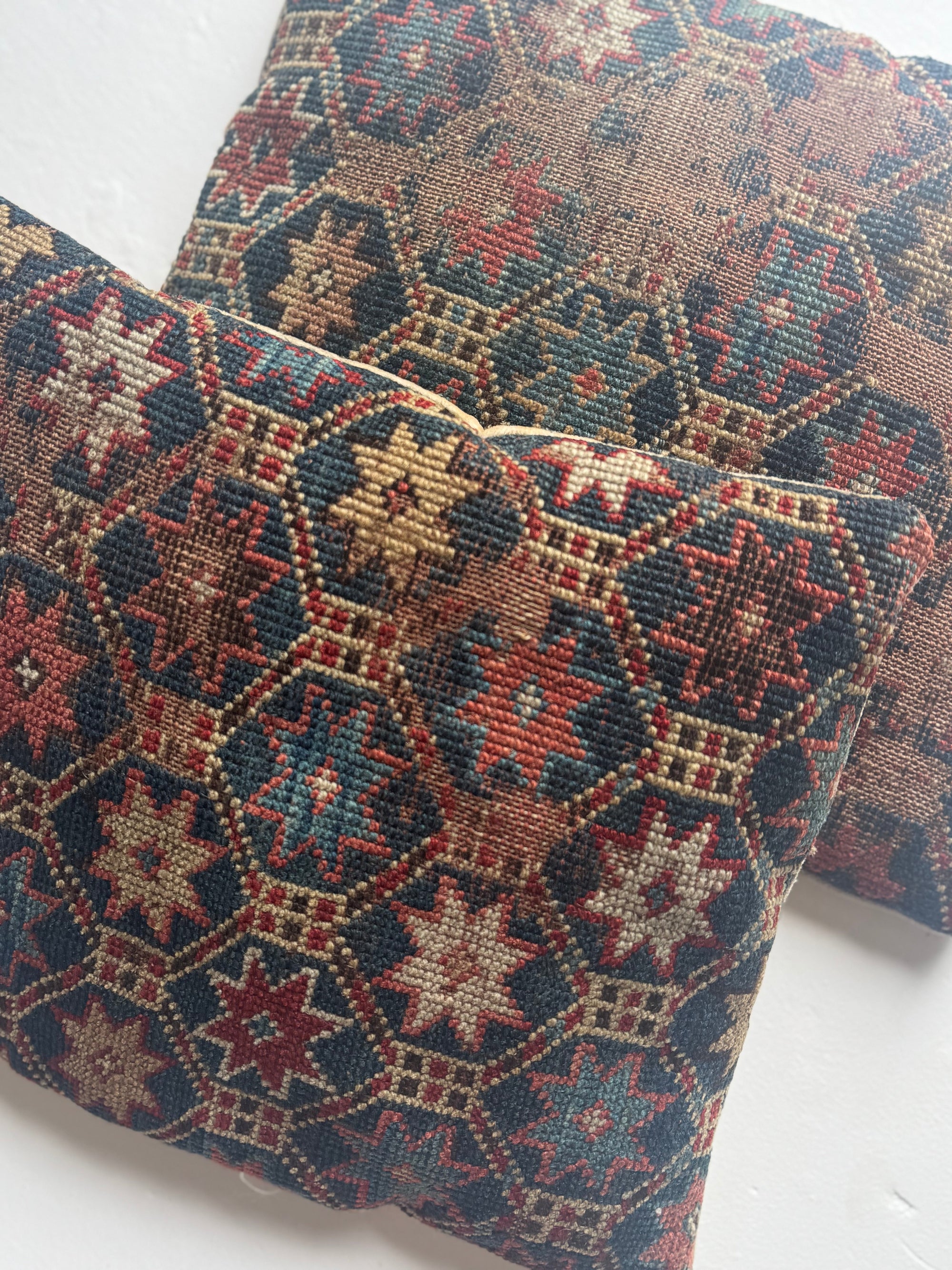 Vintage Rug Pillow - Star Pattern