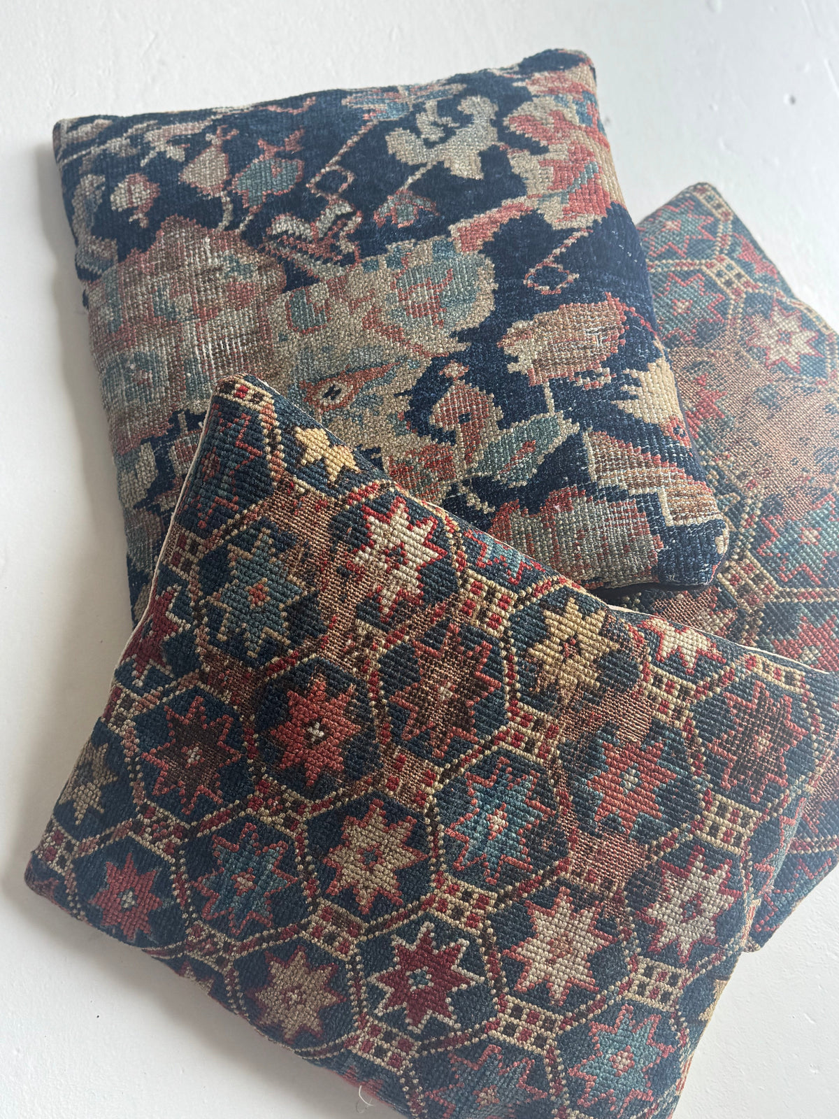 Vintage Rug Pillow - Navy Field