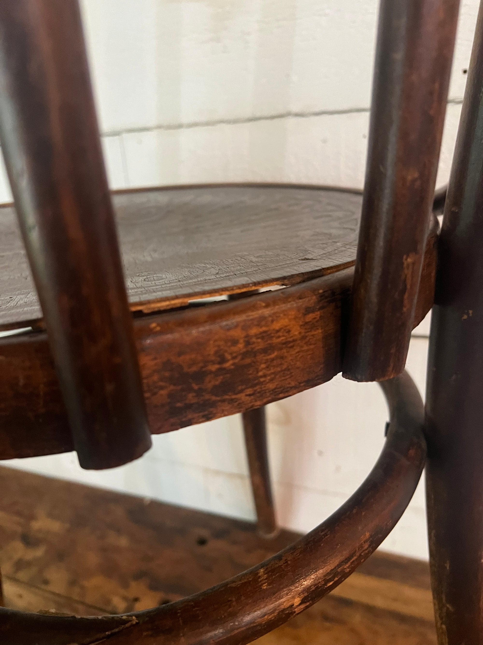 Vintage Thonet Style Bentwood Chair - Peacock Pattern