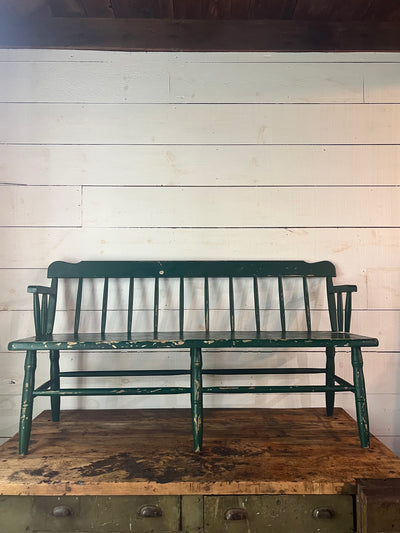 Vintage Painted Green Bench