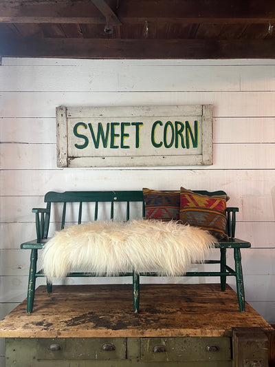 Vintage Painted Green Bench