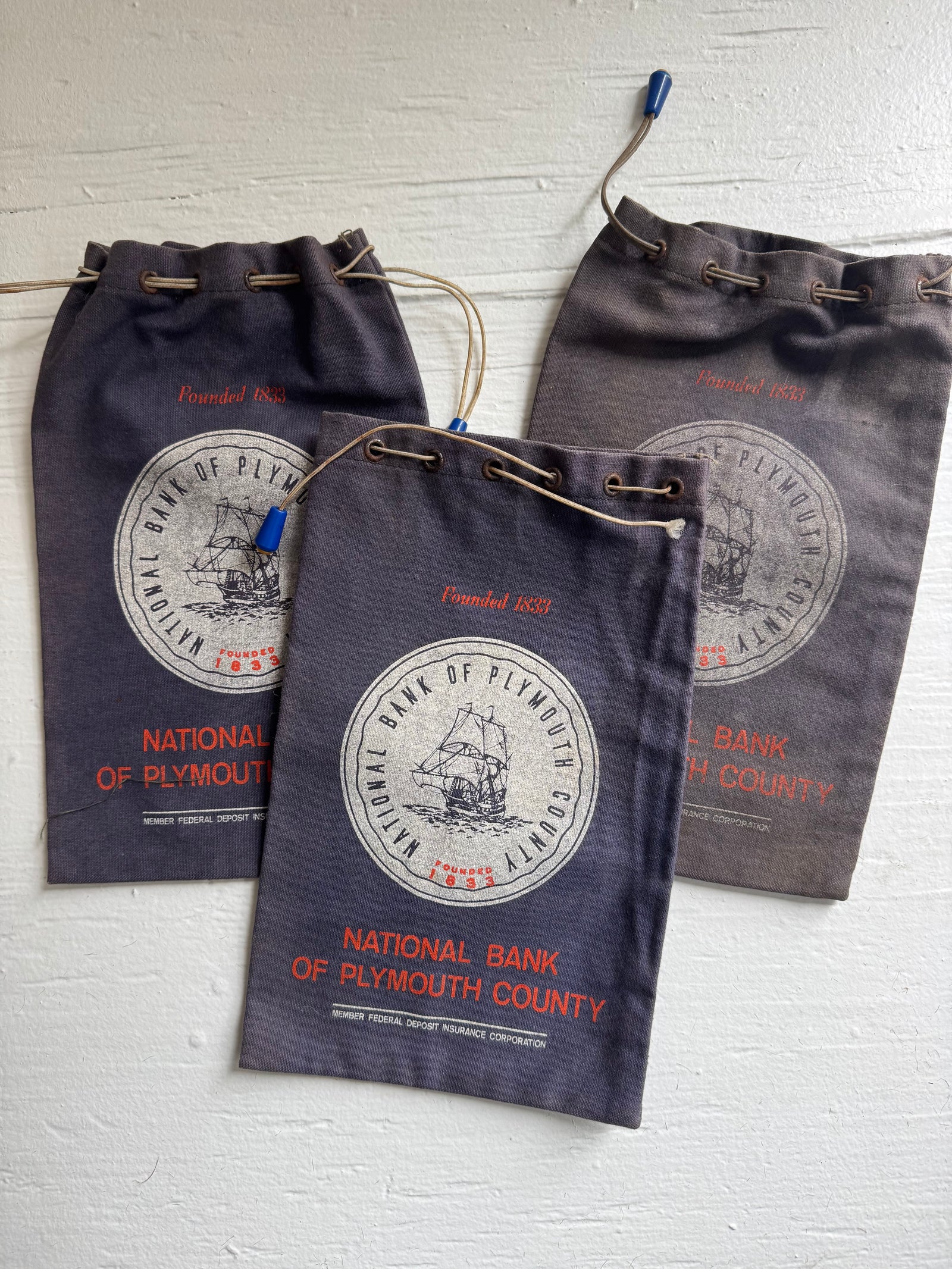 National Bank of Plymouth Money Bags