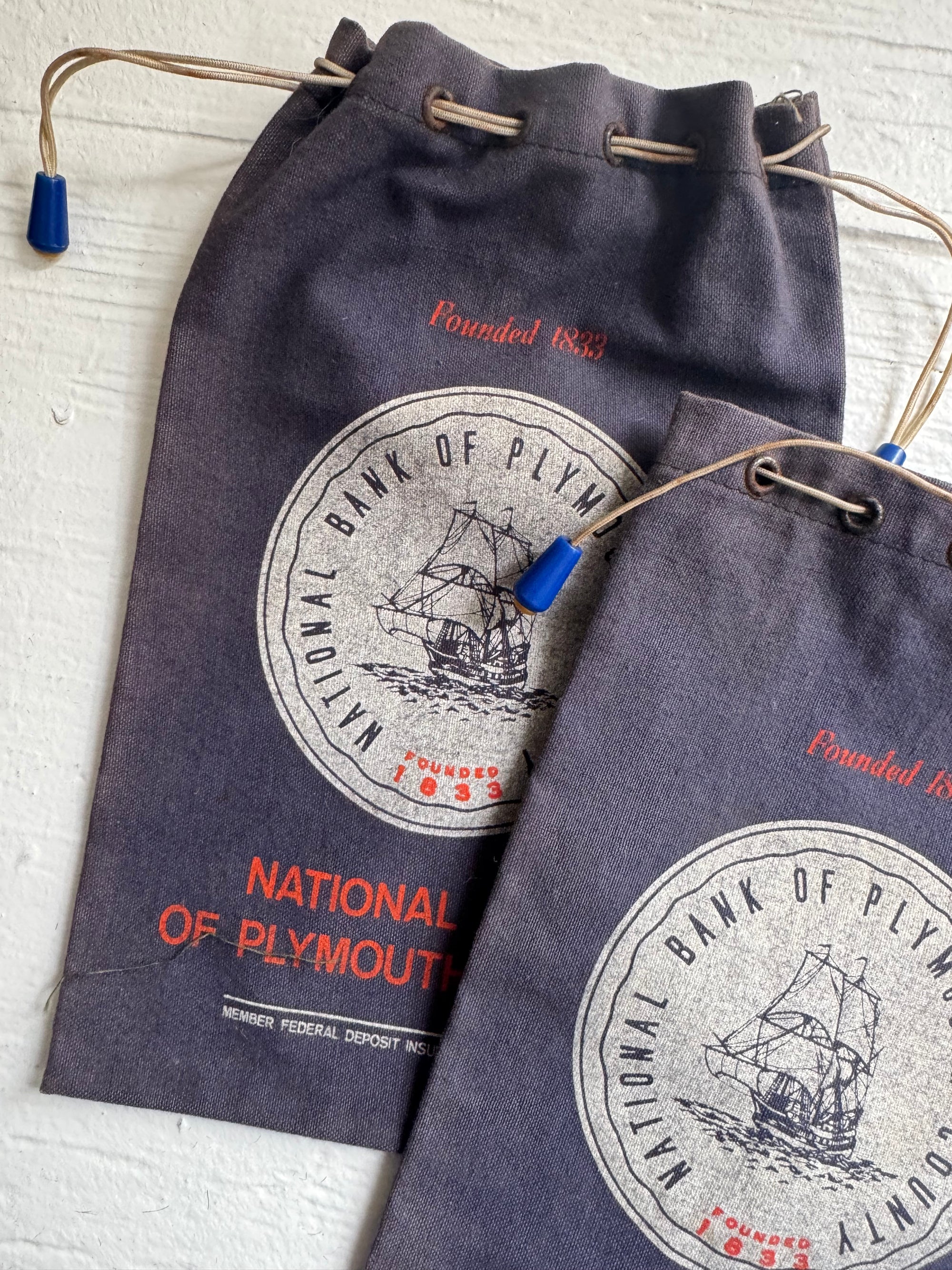 National Bank of Plymouth Money Bags