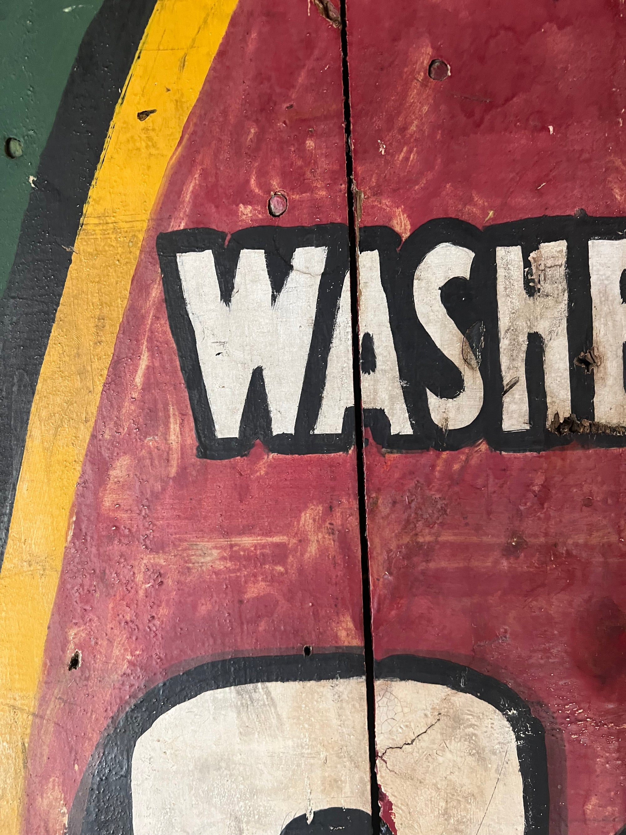 Salvaged Hand Painted Gold Metal Flour Sign