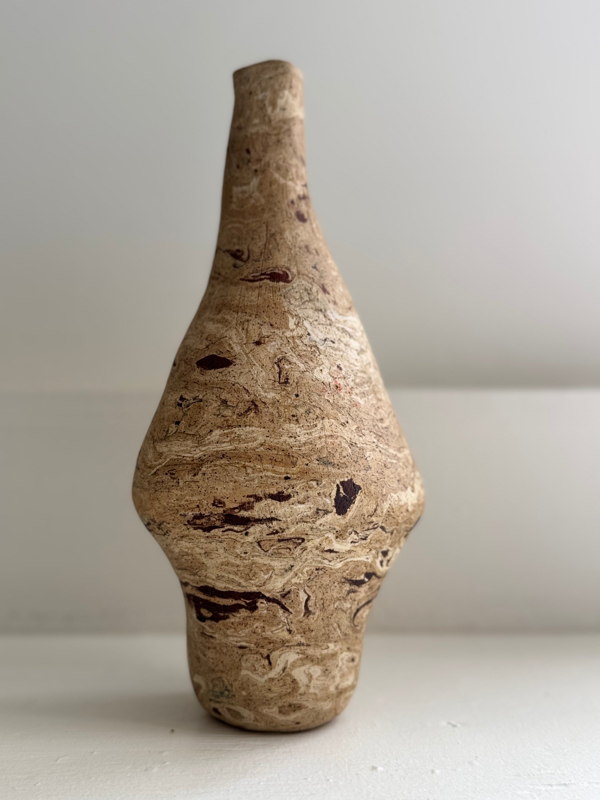 VTG Marbled Brown Vase