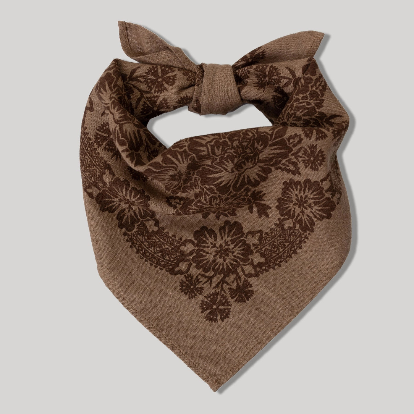 Natural Dye Silk Bandana - Brazil Nut Brown