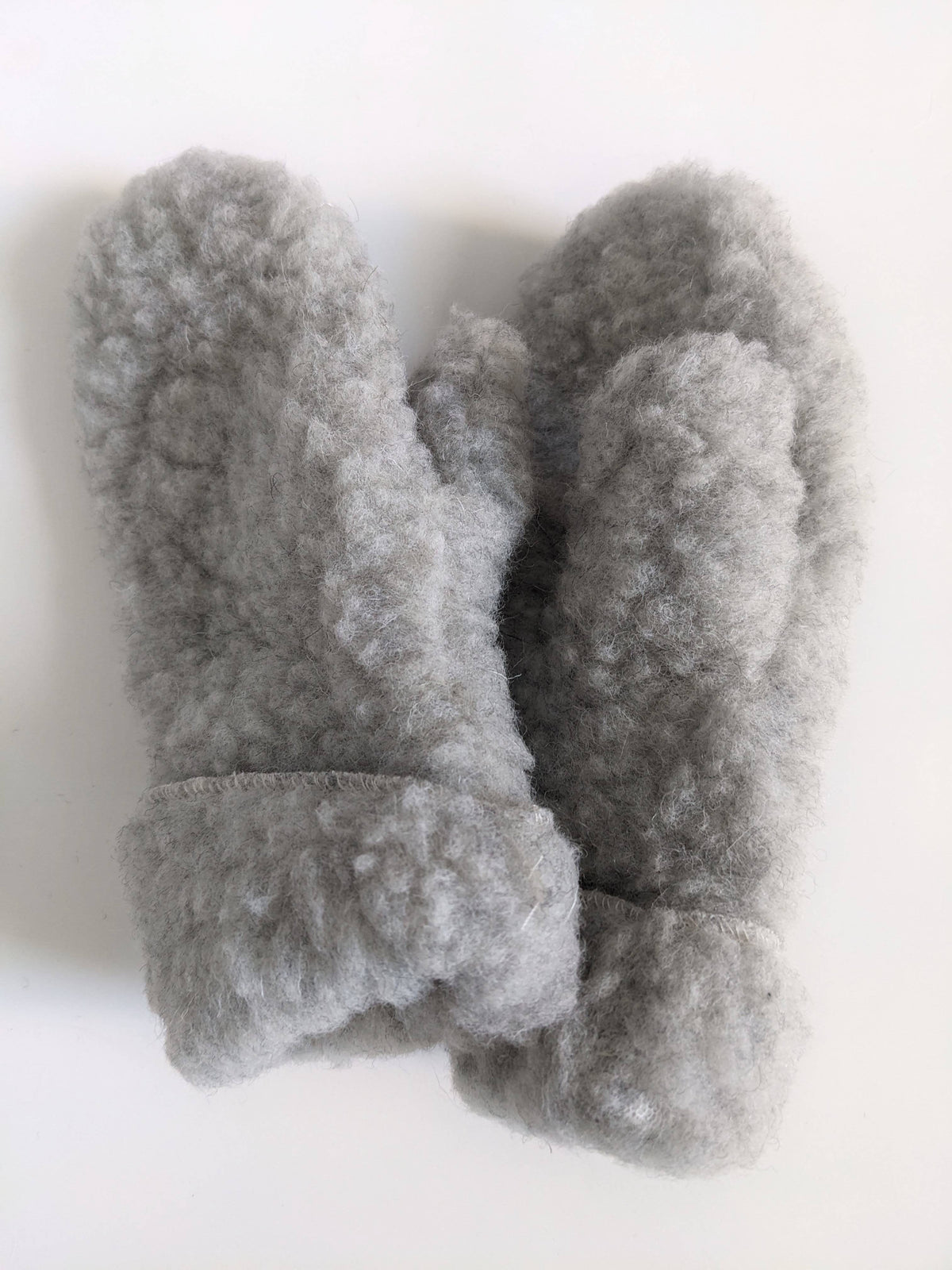 Warm 100% Wool Winter Mittens, All Natural: Cream
