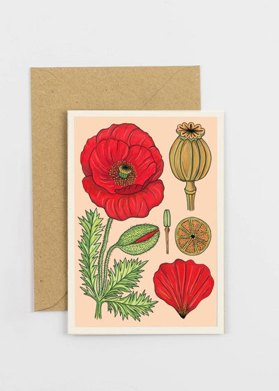 All Occasions A6 Card - Vintage Poppy - Diamonds & Rust