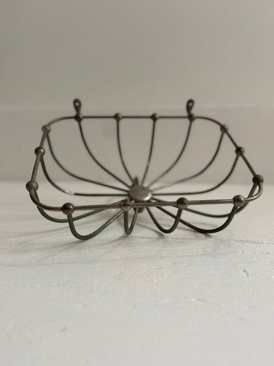 Antique 1920s Wall Mount Sponge Holder - Diamonds & Rust