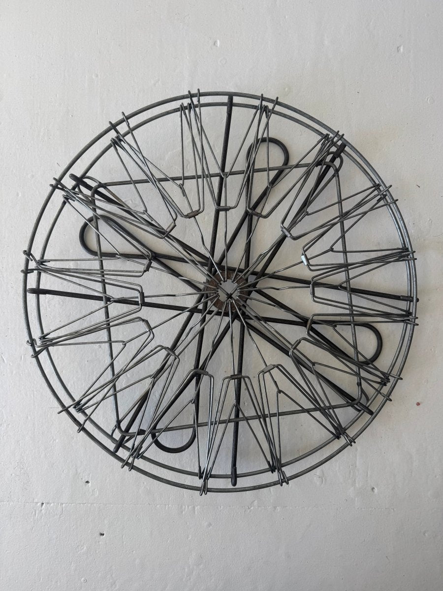 Antique Collapsible Laundry Hamper 19" - Diamonds & Rust