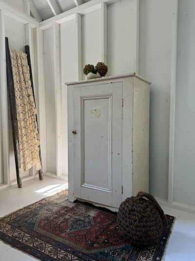 Antique Early 1900s Cabinet - Painted White - Diamonds & Rust